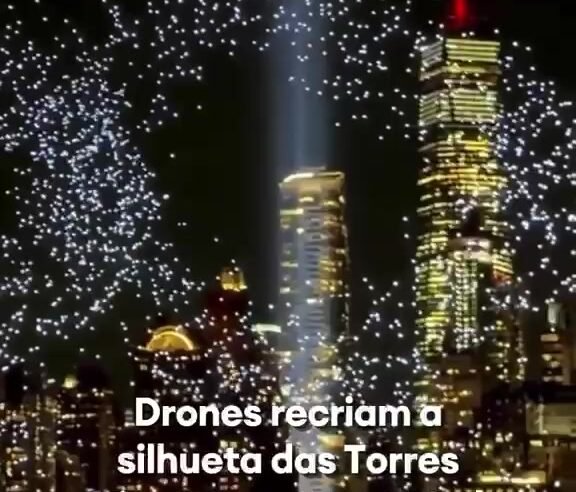 Drones iluminam Nova Iorque em homenagem a 9/11