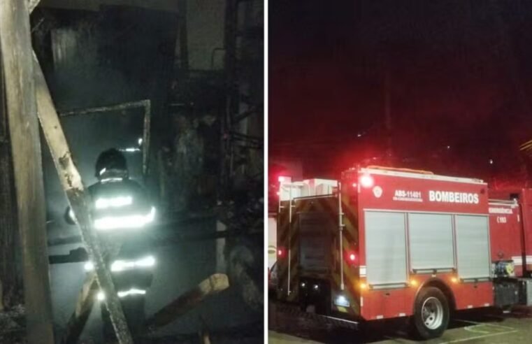 Incêndio queima casa de madeira em Caraguatatuba