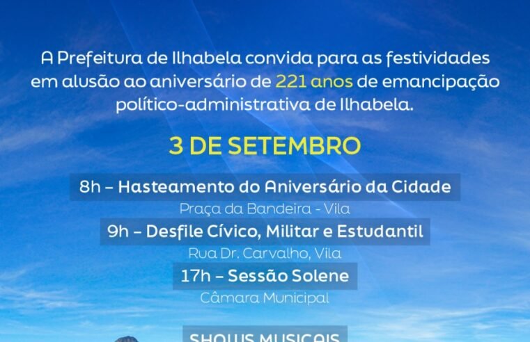 Ilhabela abre celebrações dos 221 anos