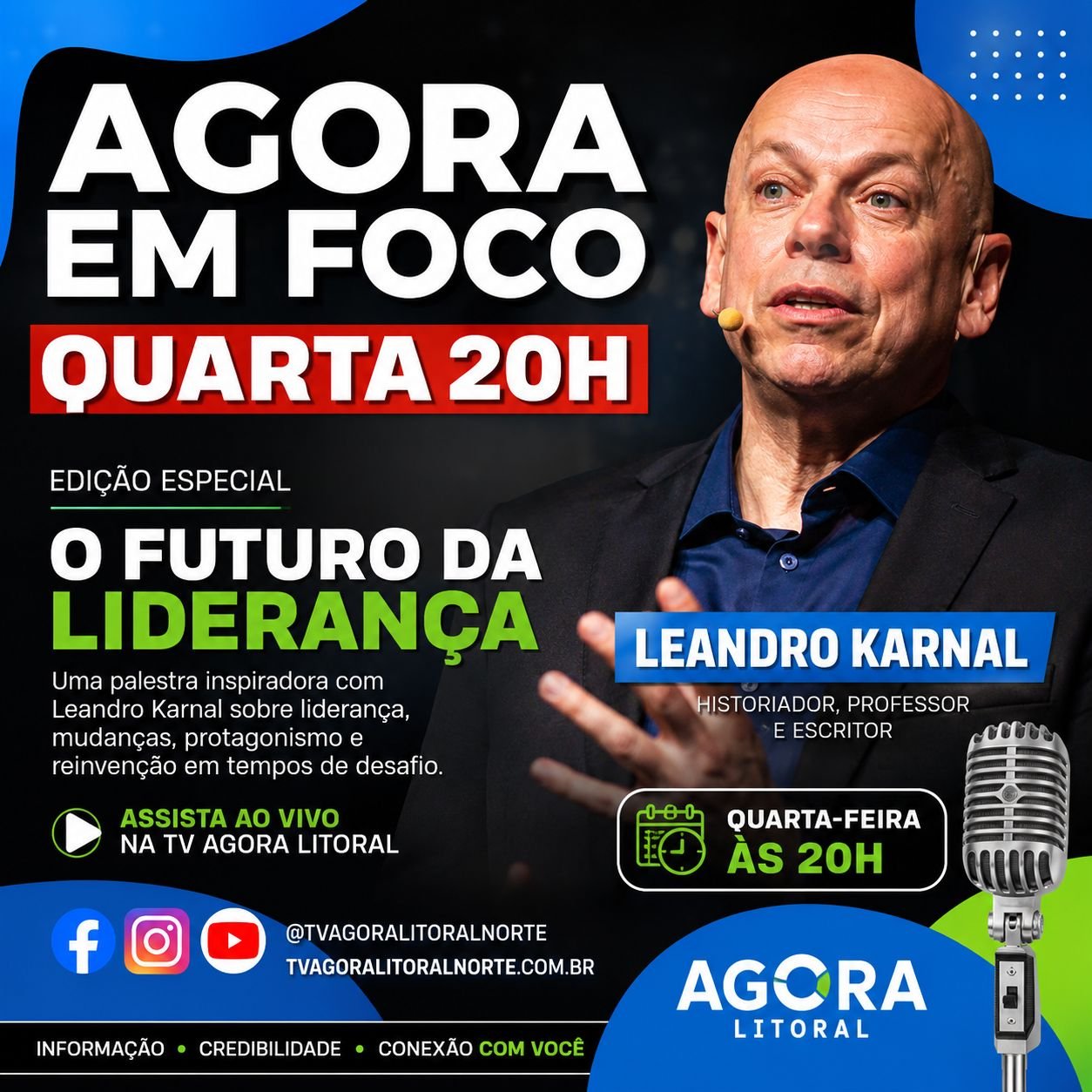 TV Agora Litoral exibe palestra de Karnal sobre liderança