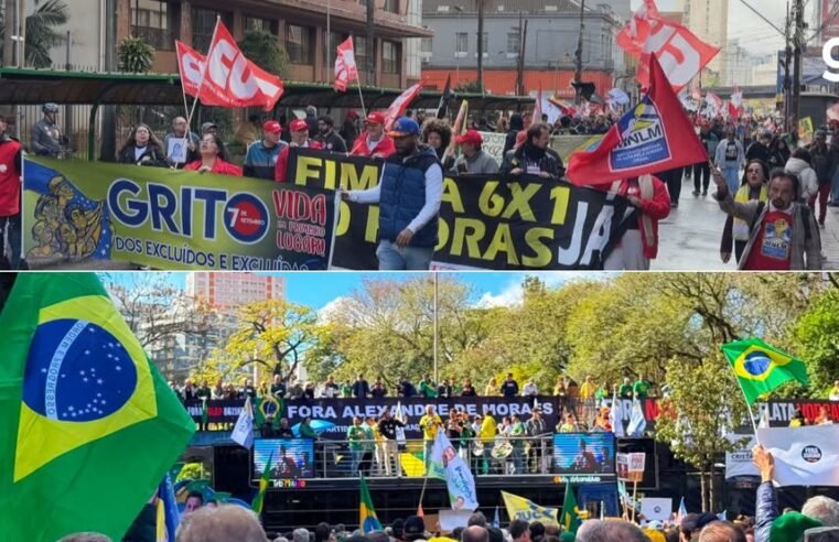 Direita reúne 28,5 mil na Paulista; esquerda 2 mil