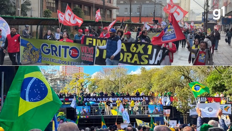 Direita reúne 28,5 mil na Paulista; esquerda 2 mil