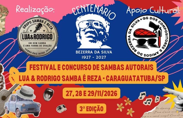 Festival de samba autoral abre inscrições em Caraguatatuba