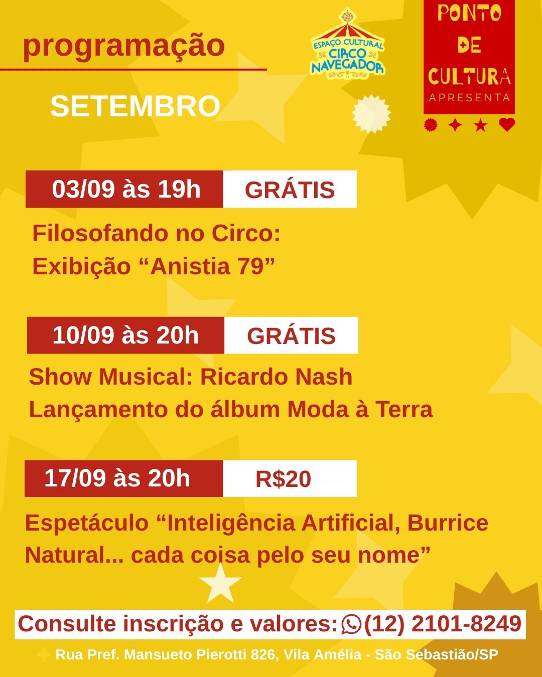 Circo Navegador apresenta espetáculo sobre IA em São Sebastião