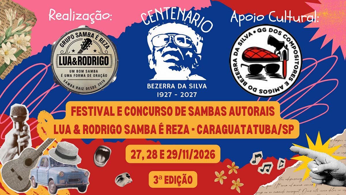 Festival de samba autoral abre inscrições em Caraguatatuba