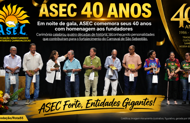 Em noite de gala, ASEC comemora seus 40 anos com homenagem aos fundadores