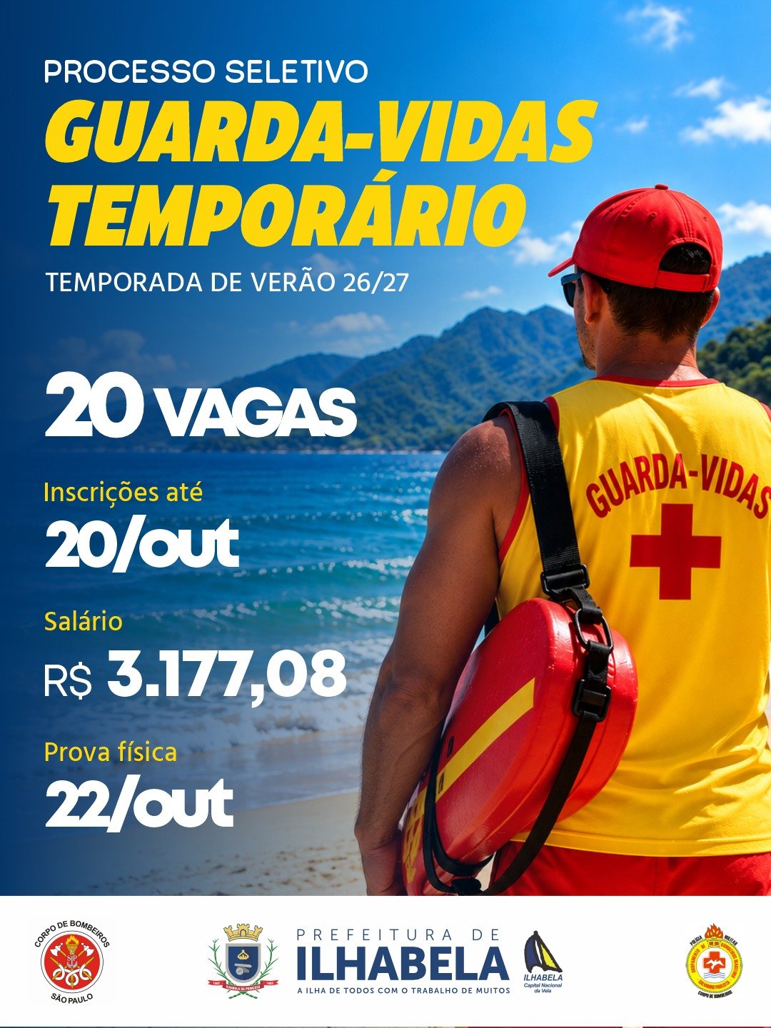 🚨🌊 *Processo seletivo | Guarda-vidas temporários*