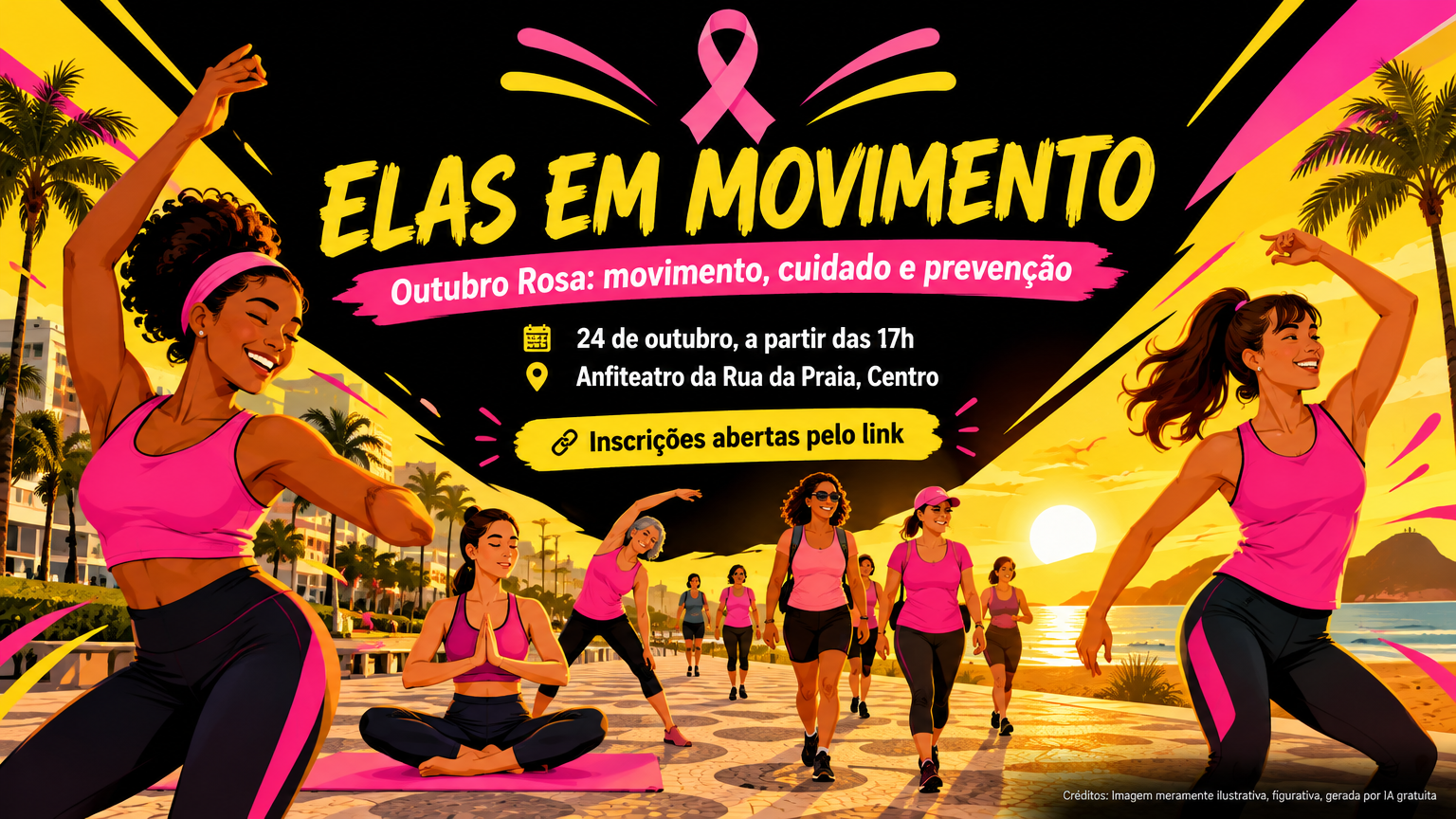 Rua da Praia recebe evento do Outubro Rosa em São Sebastião