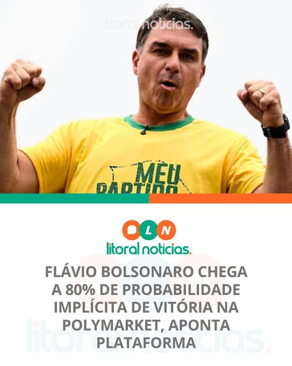 Polymarket indica 80,2% de vitória para Flávio Bolsonaro