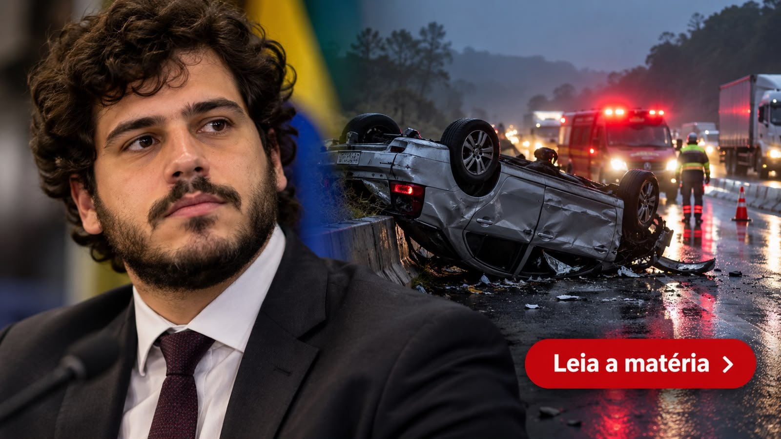 Pedro Rousseff e assessor passam bem após capotamento na Rodovia Fernão Dias, em Minas Gerais