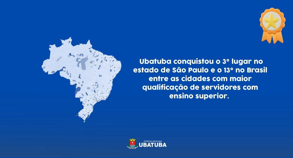 Ubatuba ocupa 3º lugar no Estado de São Paulo em qualificação dos servidores municipais